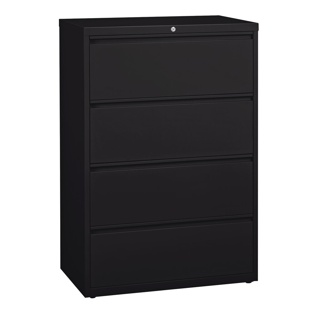 Hirsh Industries 17454 Black Four-Drawer Lateral File Cabinet - 36" x 18 5/8" x 52 1/2"