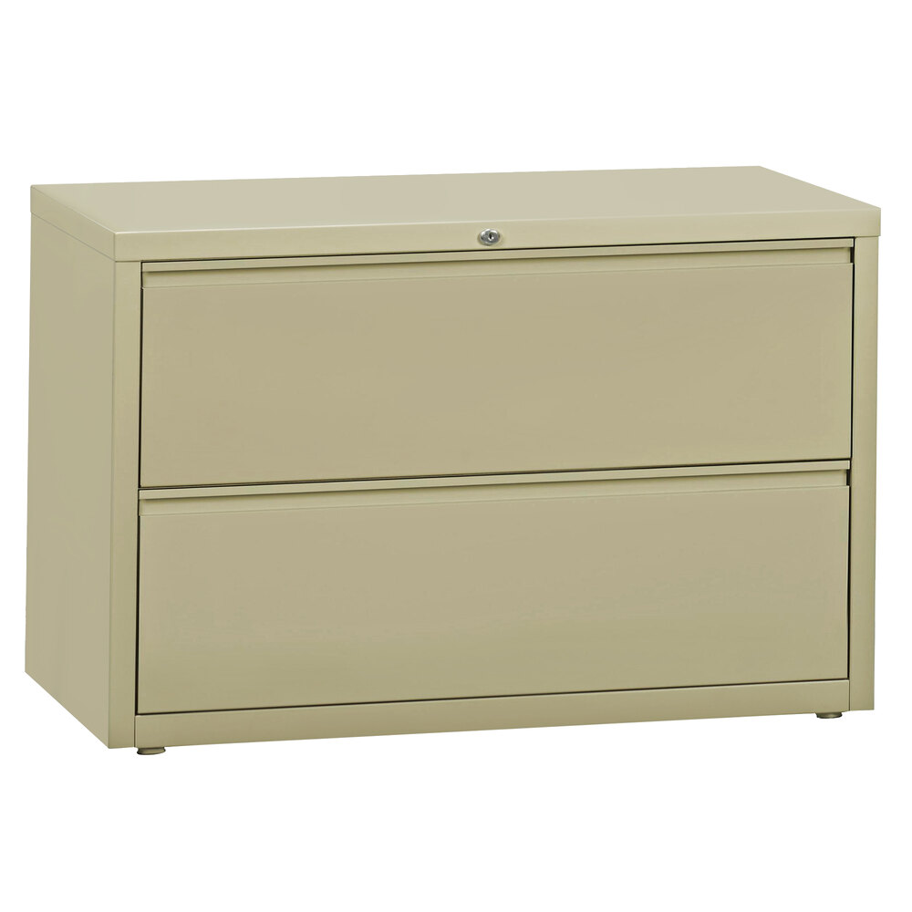 Hirsh Industries 17456 Putty Two-Drawer Lateral File Cabinet - 42" x 18 5/8" x 28"