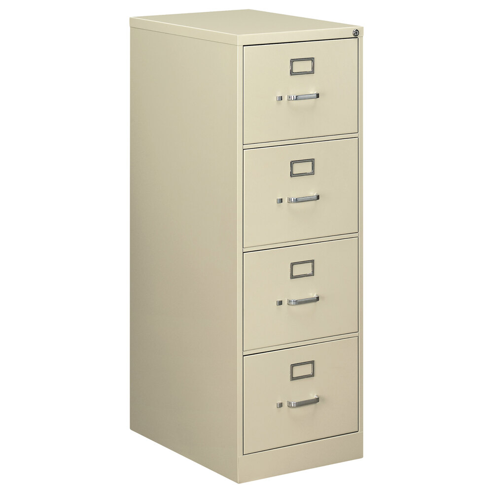 Alera ALEVF1952PY Putty Four-Drawer Vertical Legal File Cabinet - 18 1/4" x 25" x 52"