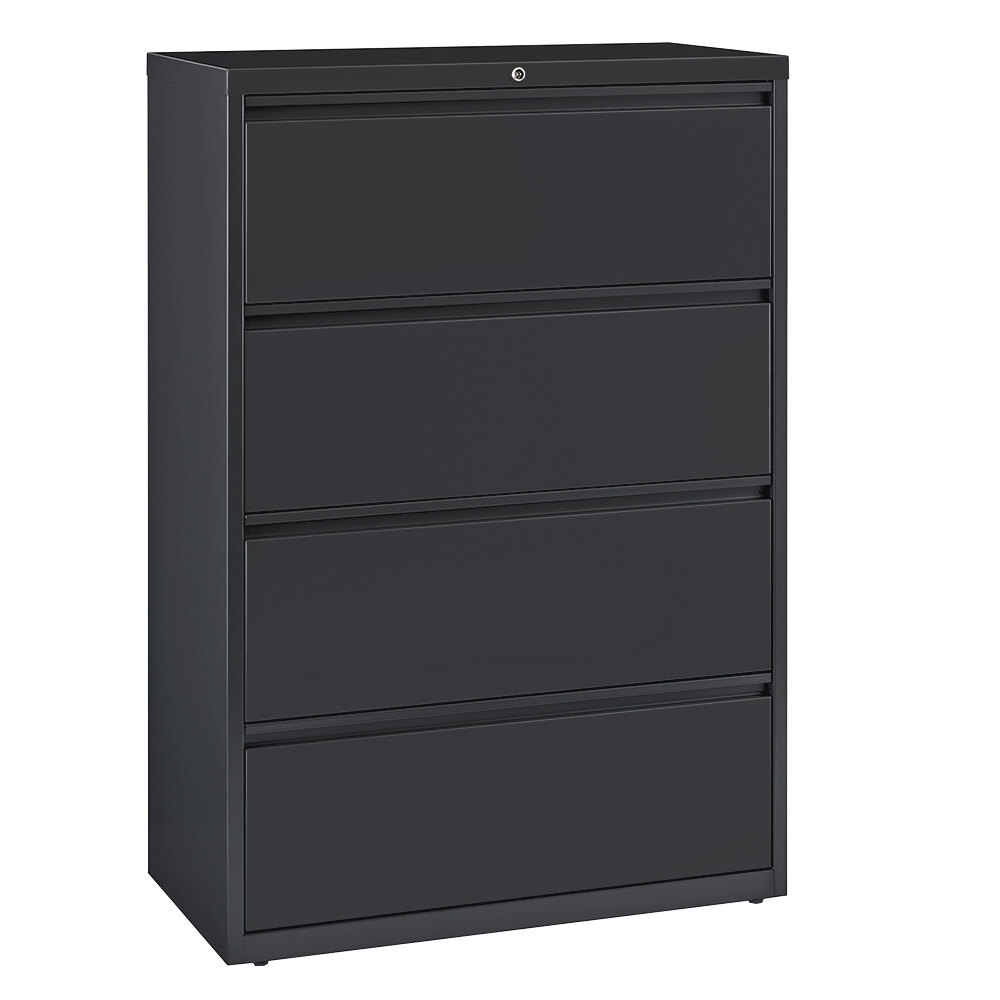 Hirsh Industries 17632 Charcoal Four-Drawer Lateral File Cabinet - 36" x 18 5/8" x 52 1/2"