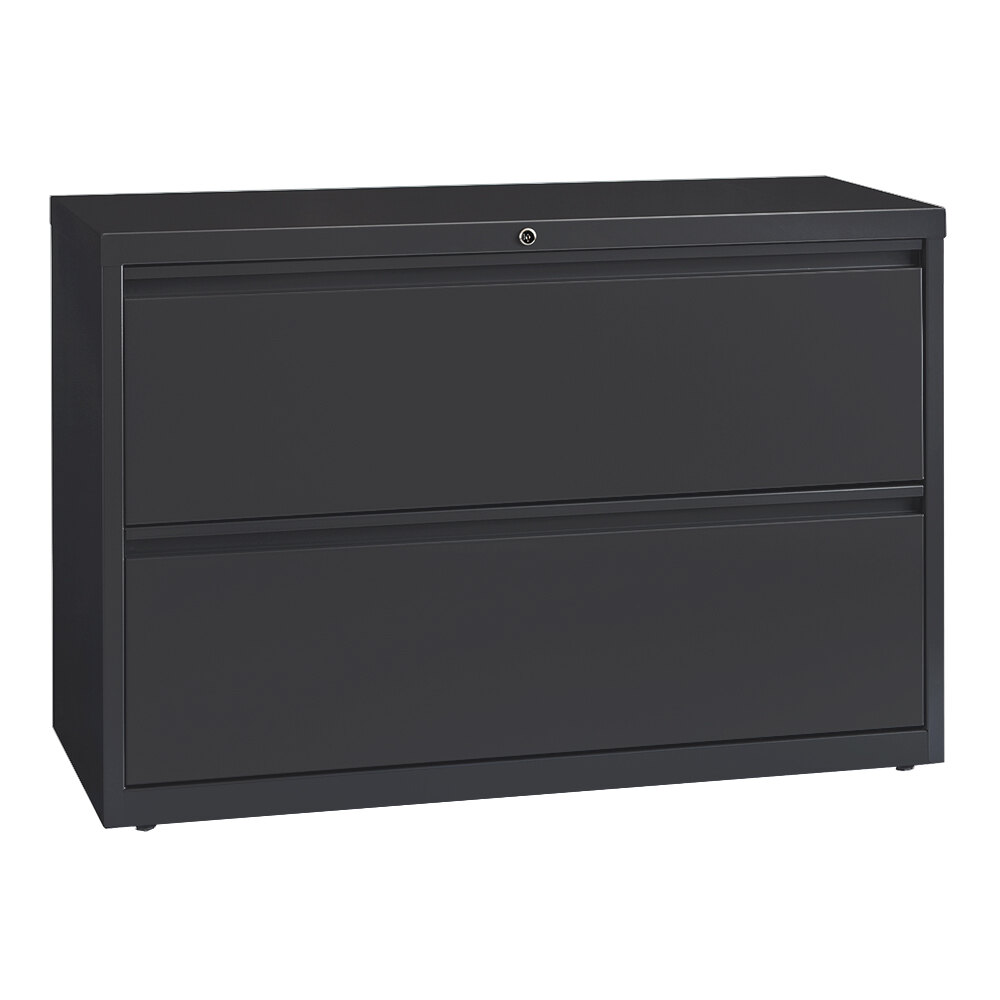 Hirsh Industries 17642 Charcoal Two-Drawer Lateral File Cabinet - 42" x 18 5/8" x 28"