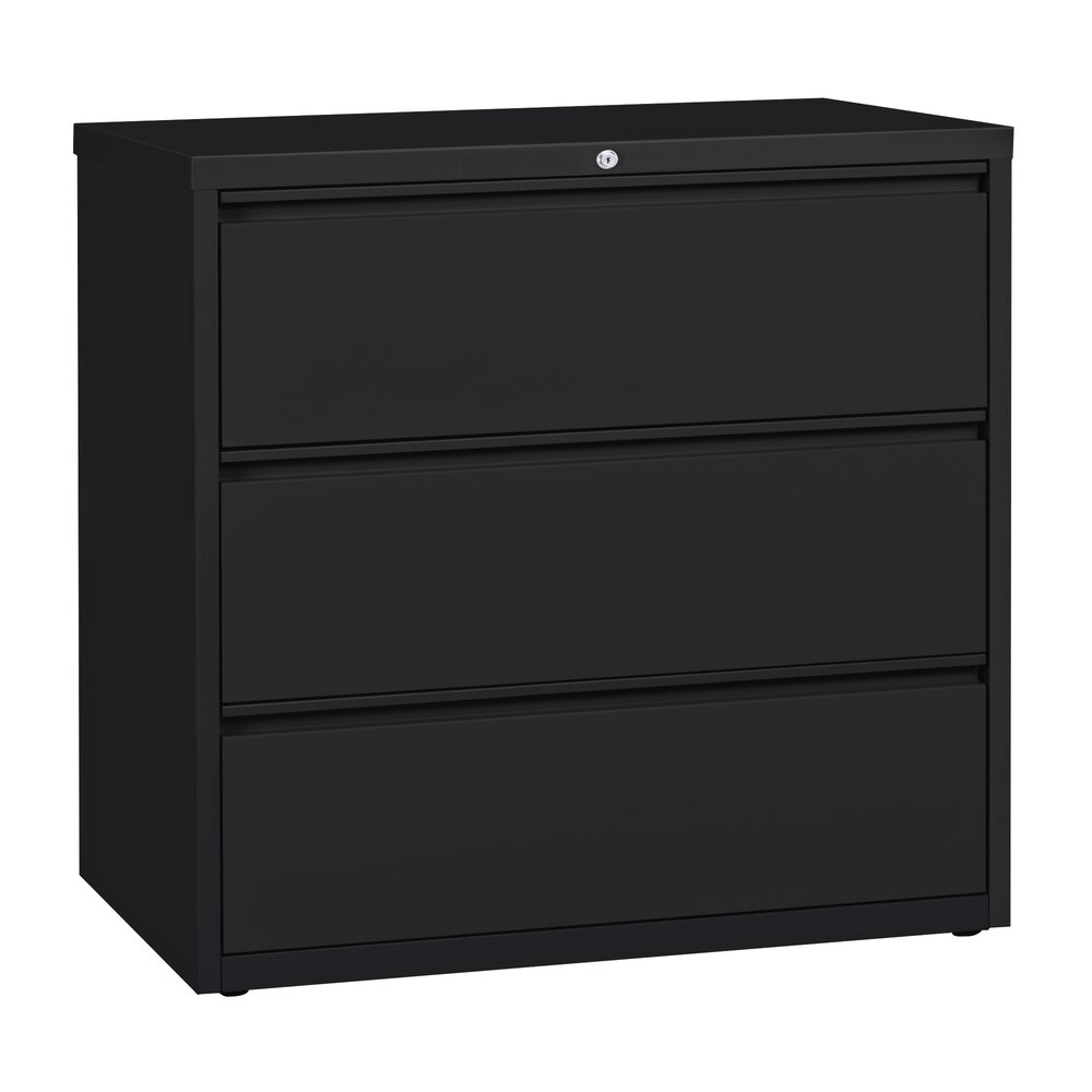 Hirsh Industries 17644 Black Three-Drawer Lateral File Cabinet - 42" x 18 5/8" x 40 1/4"