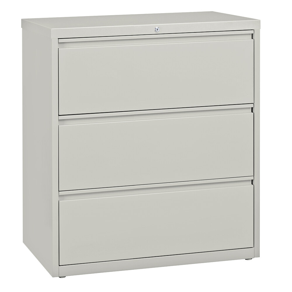 Hirsh Industries 17635 Gray Three-Drawer Lateral File Cabinet - 36" x 18 5/8" x 40 1/4"
