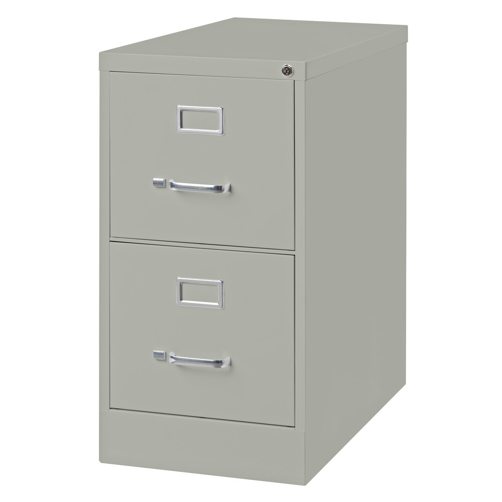 Hirsh Industries 14417 Gray Two-Drawer Vertical Letter File Cabinet - 15" x 26 1/2" x 28 3/8"