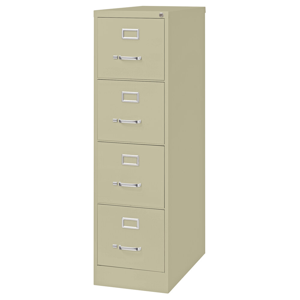 Hirsh Industries 16698 Putty Four-Drawer Vertical Letter File Cabinet - 15" x 26 1/2" x 52"