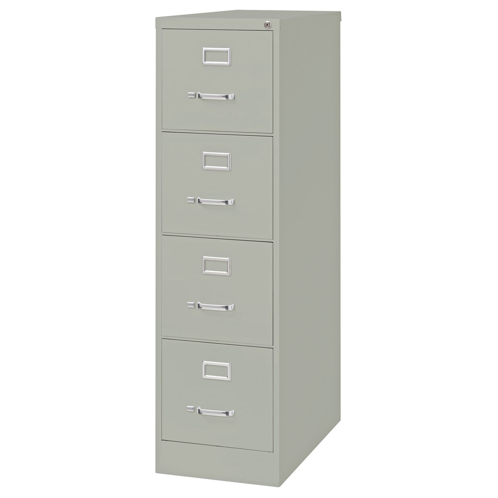 Hirsh Industries 16700 Gray Four-Drawer Vertical Letter File Cabinet - 15" x 26 1/2" x 52"