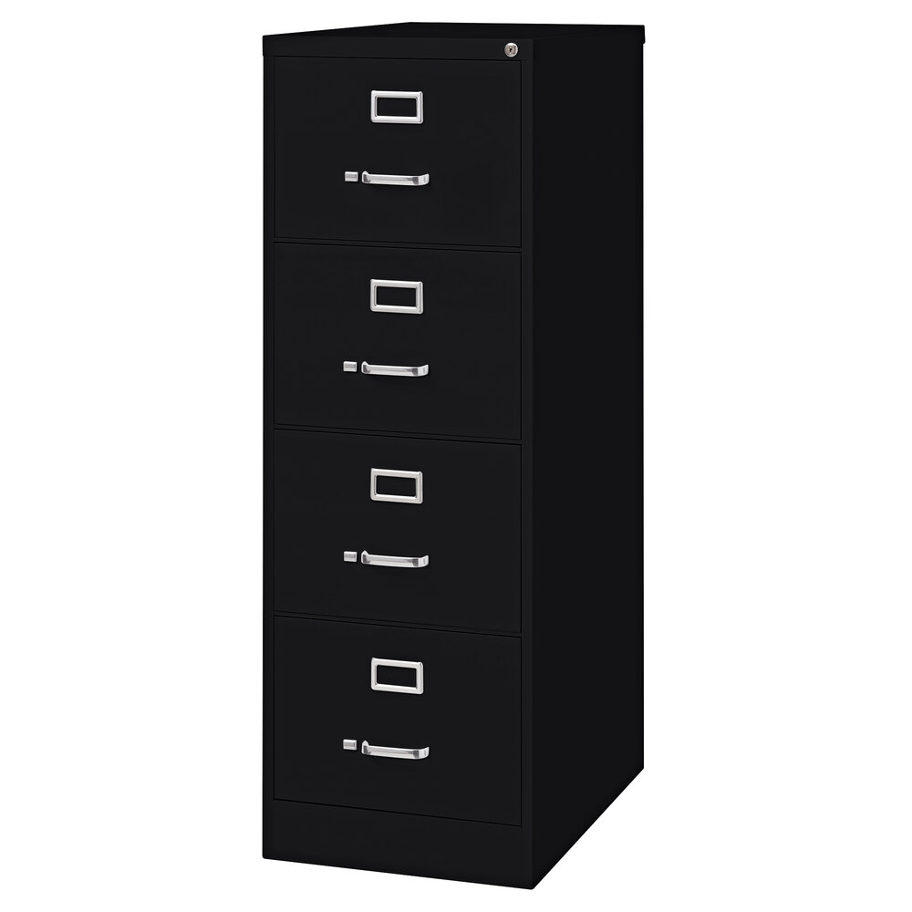 Hirsh Industries 16702 Black Four-Drawer Vertical Legal File Cabinet - 18" x 26 1/2" x 52"