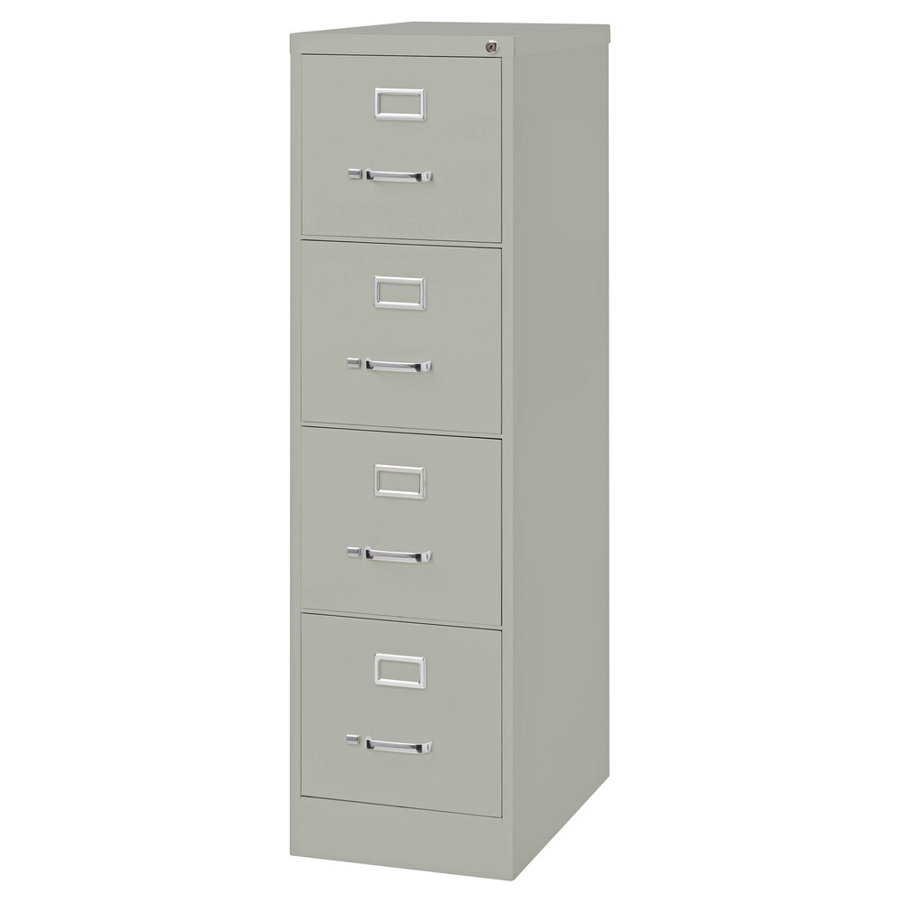 Hirsh Industries 17547 Gray Four-Drawer Vertical Letter File Cabinet - 15" x 25" x 52"