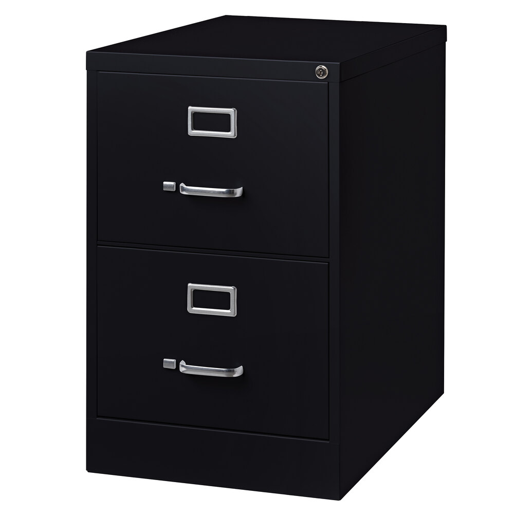 Hirsh Industries 14419 Black Two-Drawer Vertical Legal File Cabinet - 18" x 26 1/2" x 28 3/8"