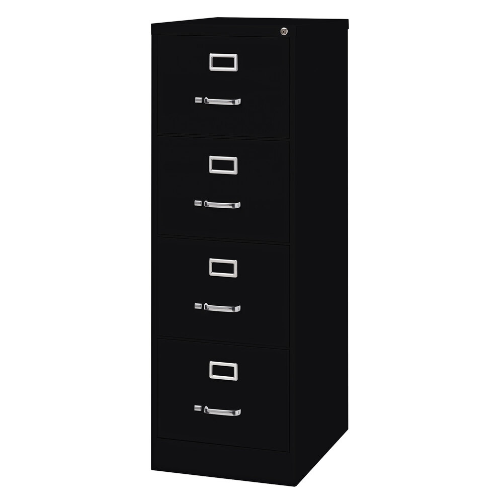 Hirsh Industries 17549 Black Four-Drawer Vertical Legal File Cabinet - 18" x 25" x 52"