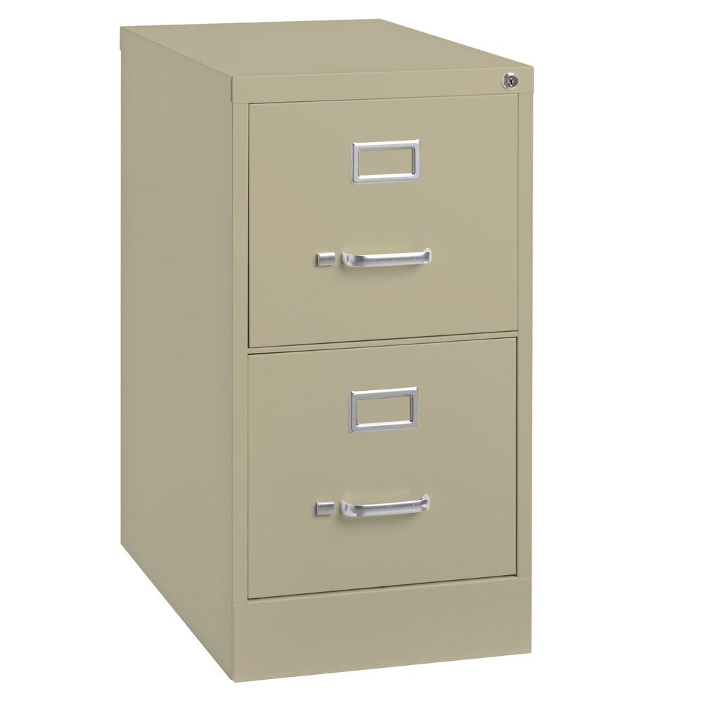 Hirsh Industries 17889 Putty Two-Drawer Vertical Letter File Cabinet - 15" x 22" x 28 3/8"