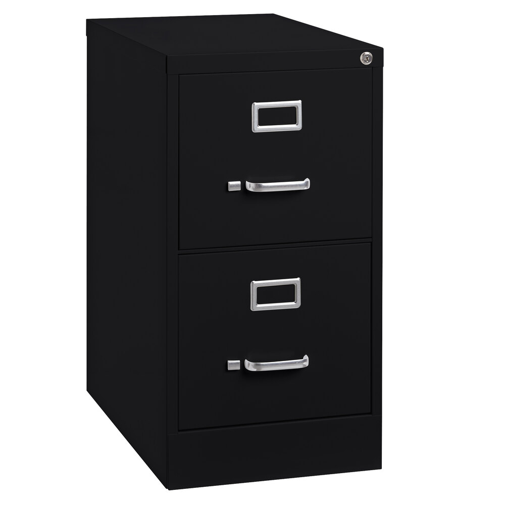 Hirsh Industries 17890 Black Two-Drawer Vertical Letter File Cabinet - 15" x 22" x 28 3/8"
