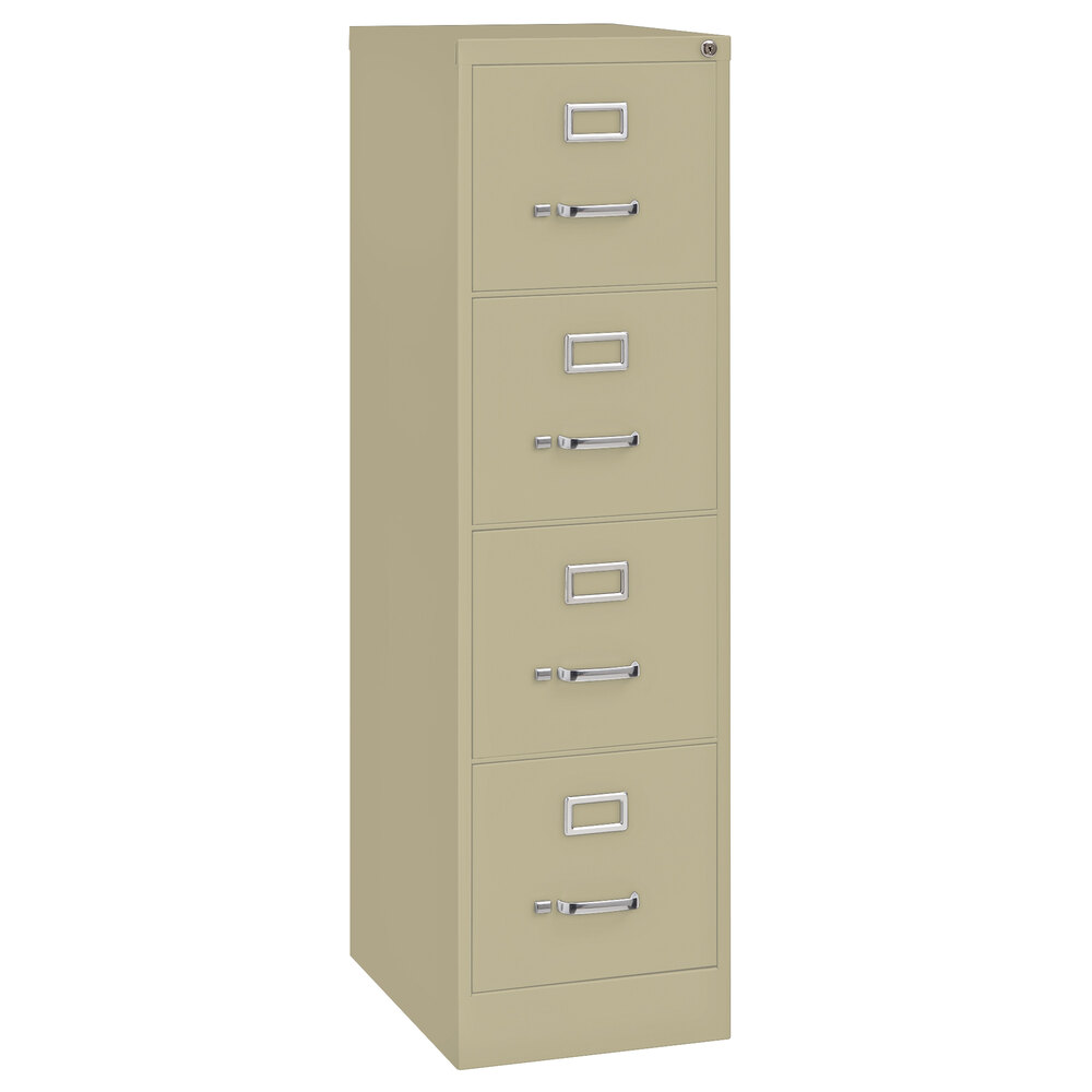 Hirsh Industries 17891 Putty Four-Drawer Vertical Letter File Cabinet - 15" x 22" x 52"