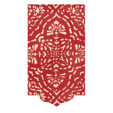 Caspari Die-Cut Paper Linen Guest Towel Napkins, Annika in Red - 2 Packs (17300GGDC)