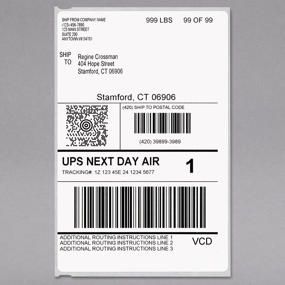 DYMO 1744907 LabelWriter 4" x 6" White Shipping Permanent Self-Adhesive Label Roll - 220/Roll