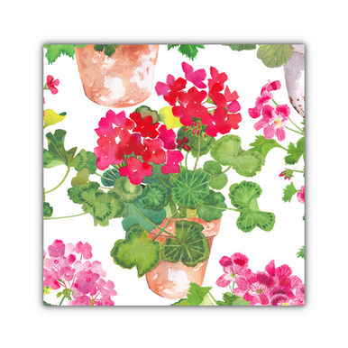 Caspari Paper Beverage Napkins, Trailing Geranium - 2 Packs (17320C)