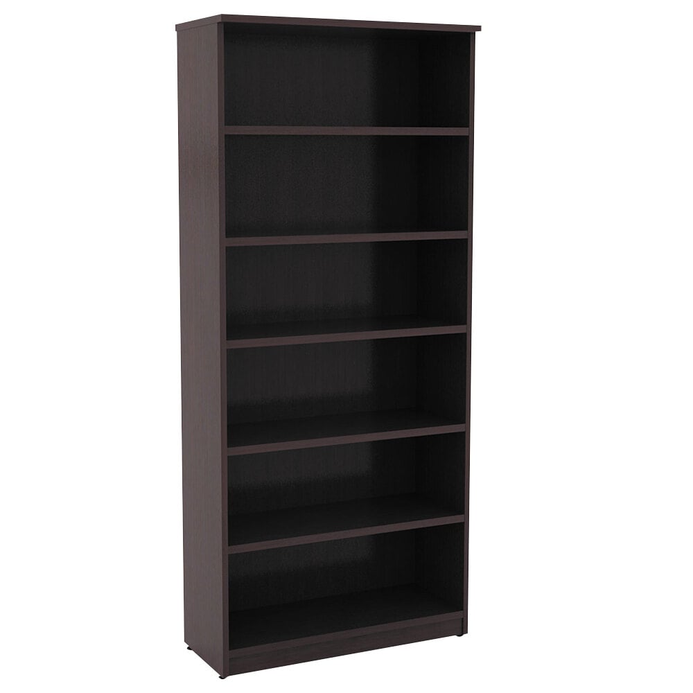Alera ALEVA638232ES Valencia Series 31 3/4" x 14" x 80 3/8" Espresso 6-Shelf Bookcase
