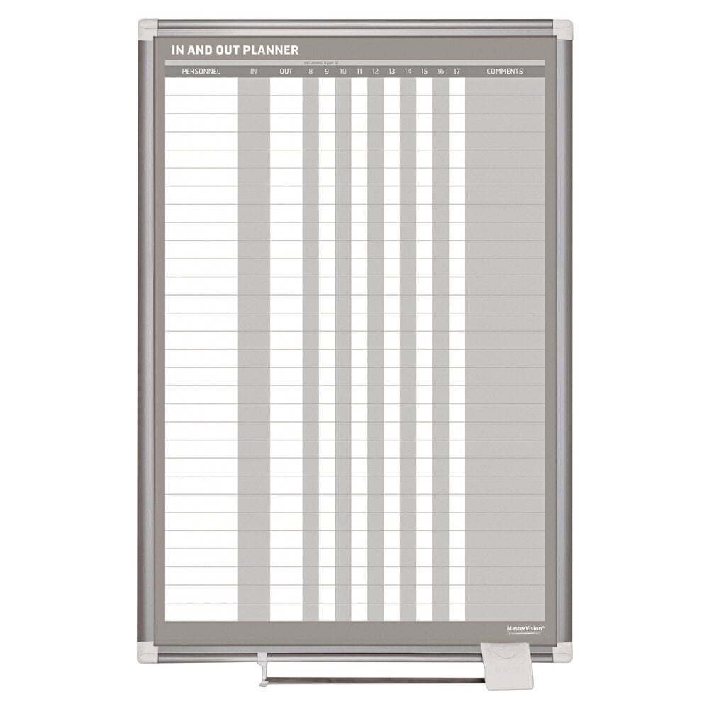 MasterVision GA02109830 24" x 36" Enameled Steel In / Out Dry Erase Board with Aluminum Frame and White Corners