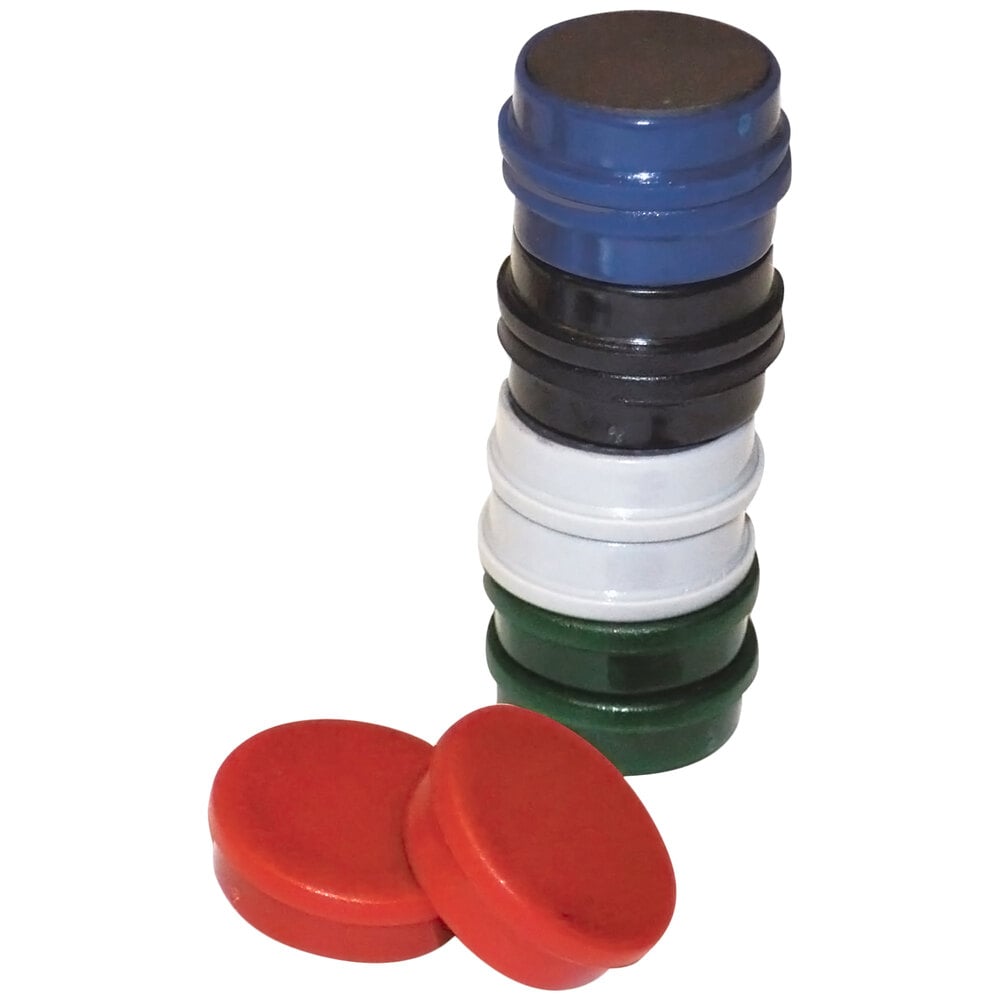 MasterVision BVCIM140909 3/4" Assorted Color Circle Board High-Intensity Magnets - 10/Pack