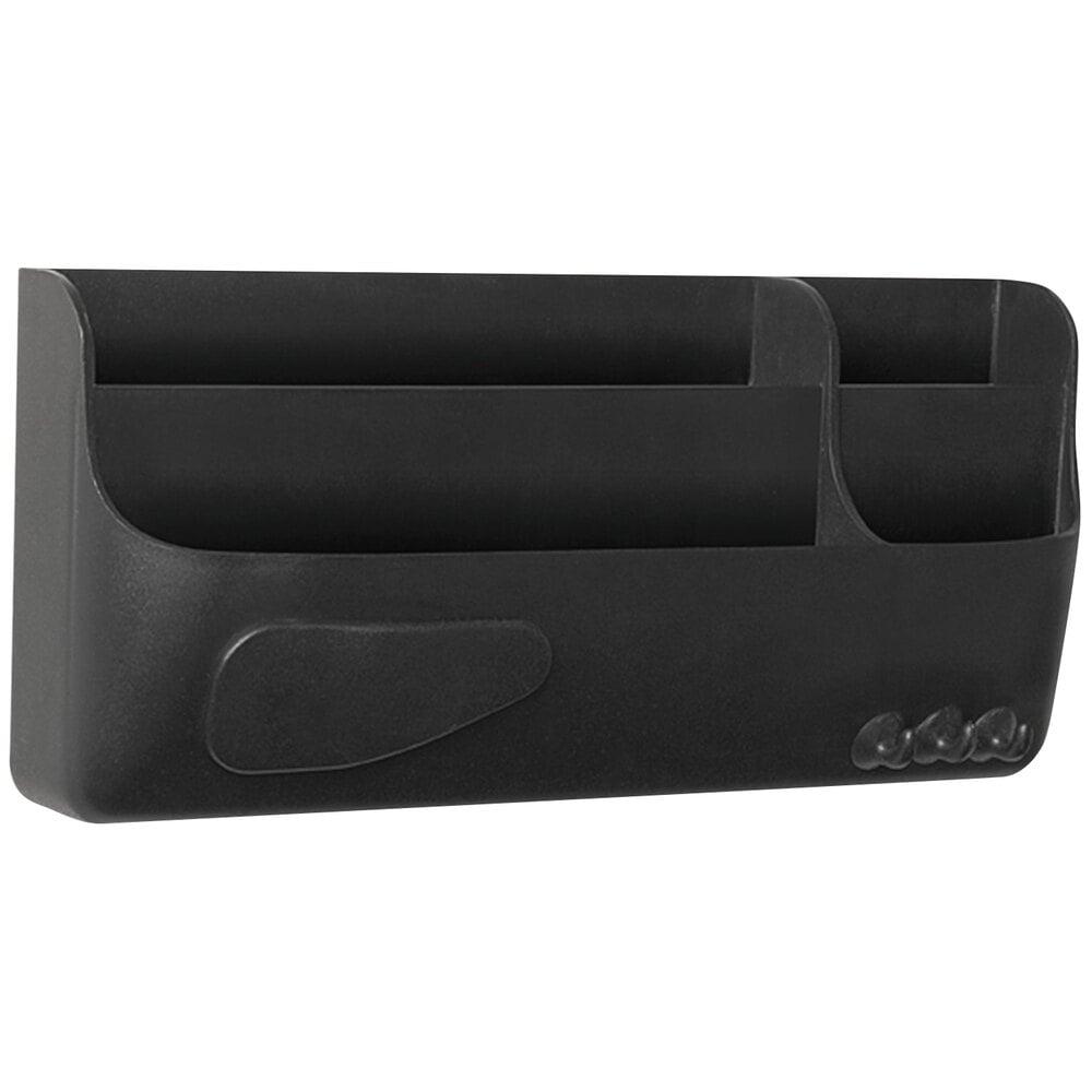 MasterVision SM010101 SmartBox 9" x 4" Black Magnetic Organizer