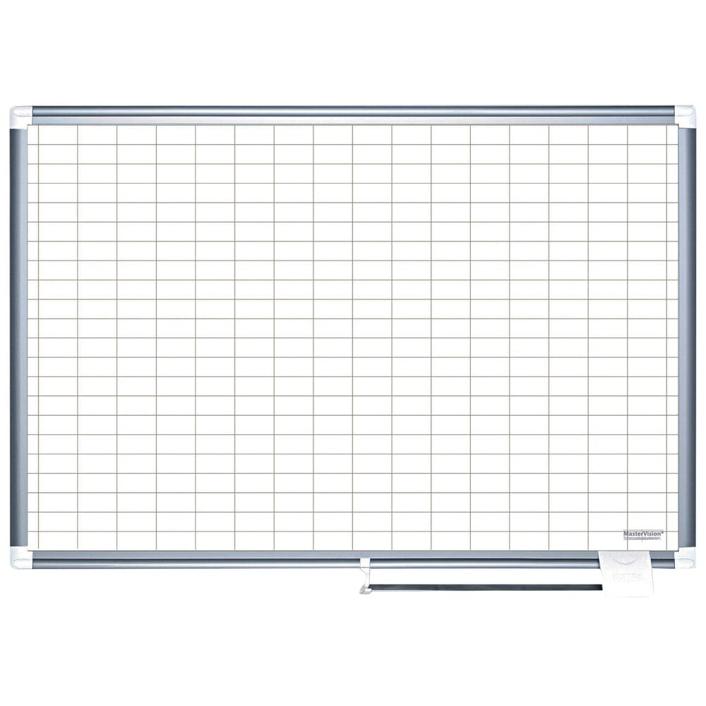 MasterVision BVCMA2792830 48" x 72" White Grid Dry Erase Planning Board - 1" x 2" Grid