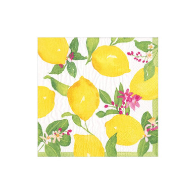 Caspari Paper Beverage Napkins, Limoncello - 2 Packs (17410C)