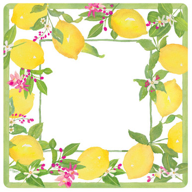 Caspari Square Paper Dinner Plates, Limoncello - 2 Packs (17410DP)