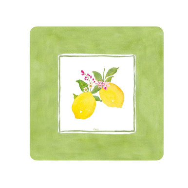 Caspari Square Paper Salad/Dessert Plates, Limoncello - 2 Packs (17410SP)