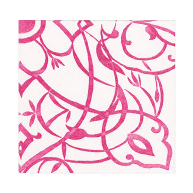 Caspari Paper Linen Luncheon Napkins, Algarve in Fuchsia - 2 Packs (17460LG)