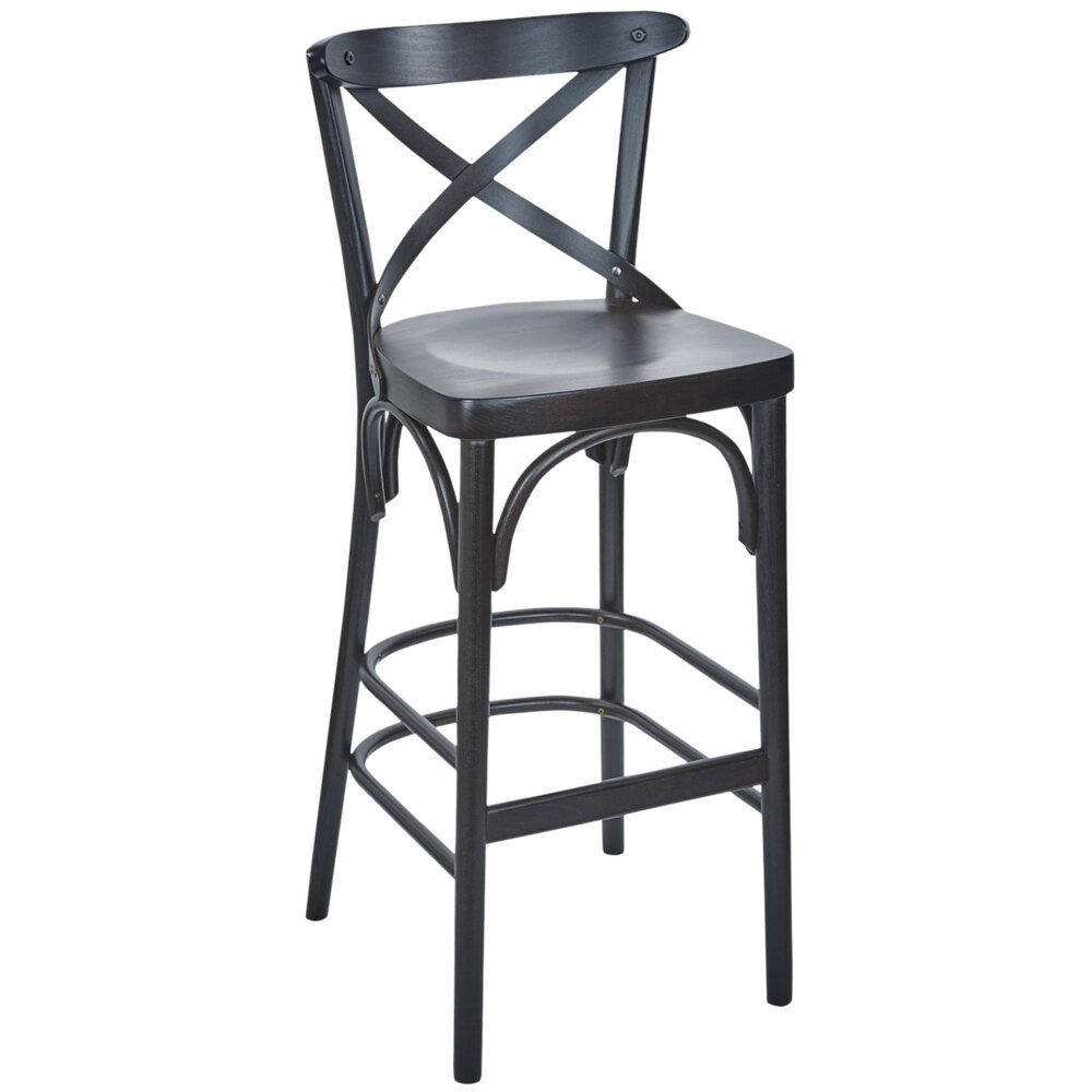 BFM Seating Sofia Black Walnut Beechwood Bar Height Chair