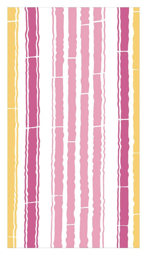 Caspari Guest Towel Paper Napkins, Bamboo Stripe Fuchsia- 2 Packs (17471G)