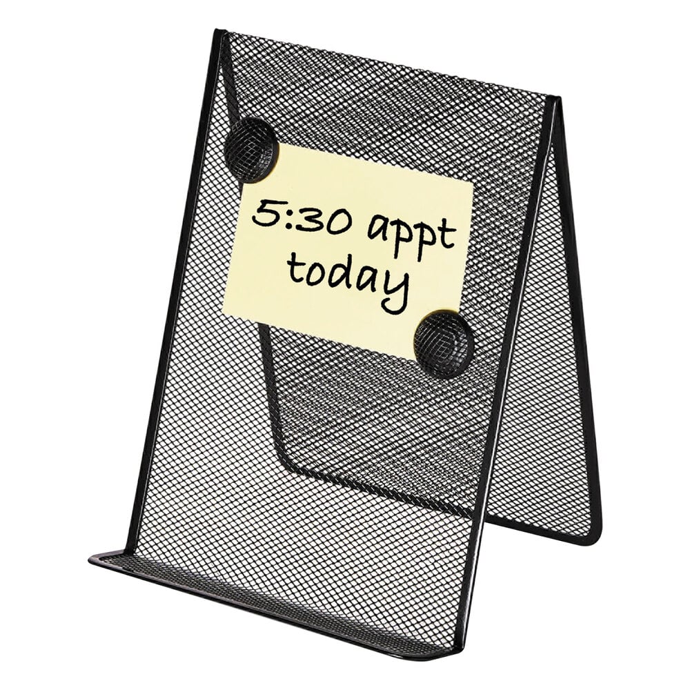 Universal UNV20027 9" x 8" x 11 5/8" Black Metal Mesh Free Standing Document Holder