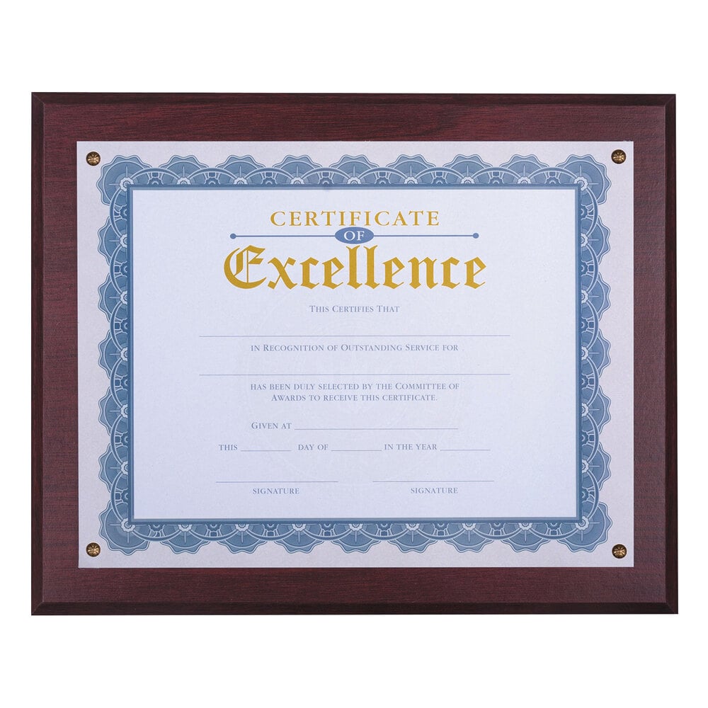Universal UNV76825 11" x 13 3/8" Mahogany Award Plaque