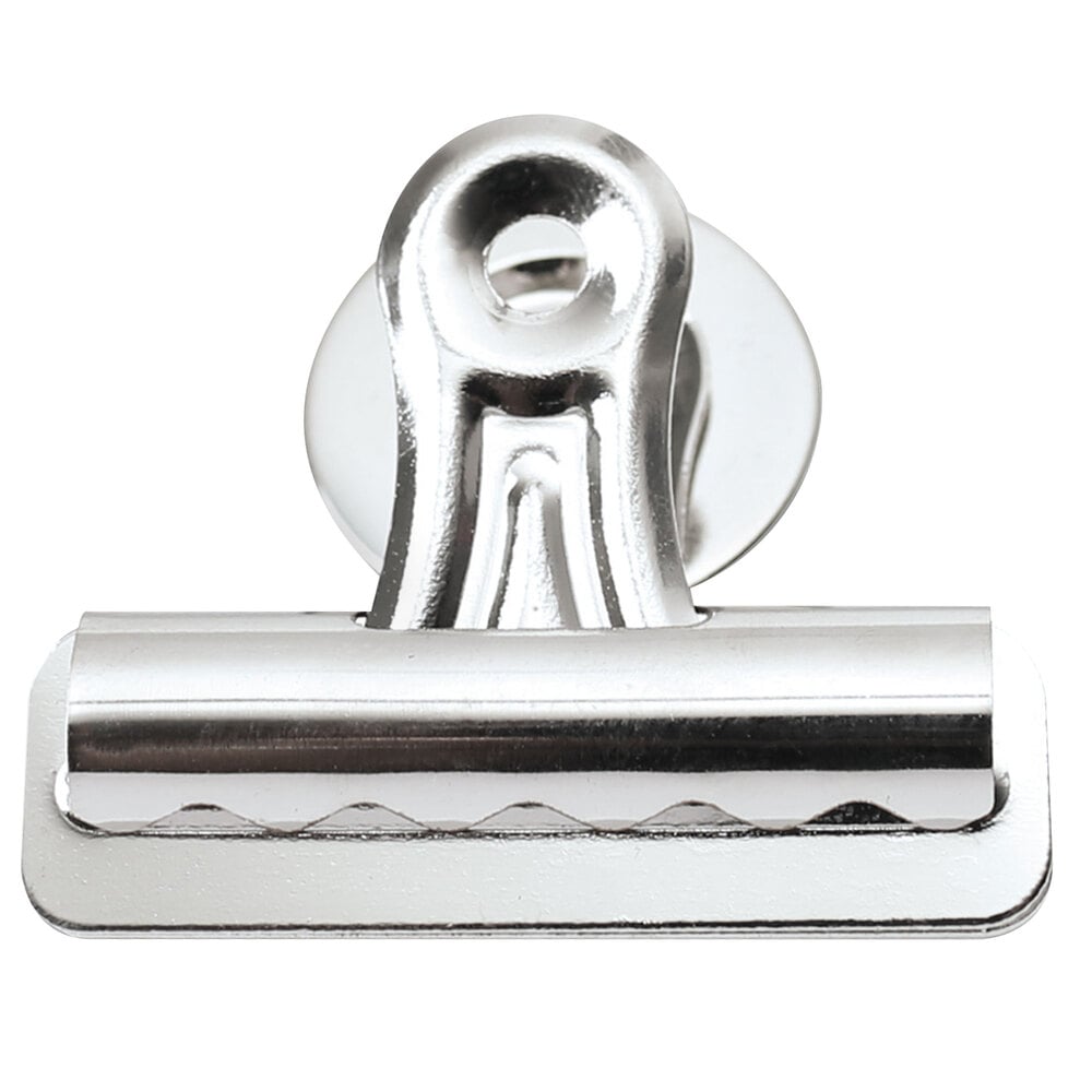 Universal 31261 1/2" Capacity Nickel-Plated Bulldog Magnetic Clip  - 12/Pack