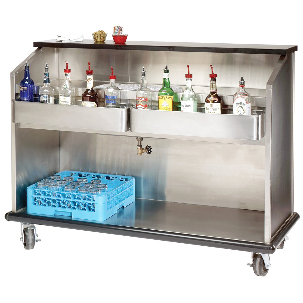 Advance Tabco AMS-6B 74" Heavy-Duty Portable Bar with Stainless Steel Interior