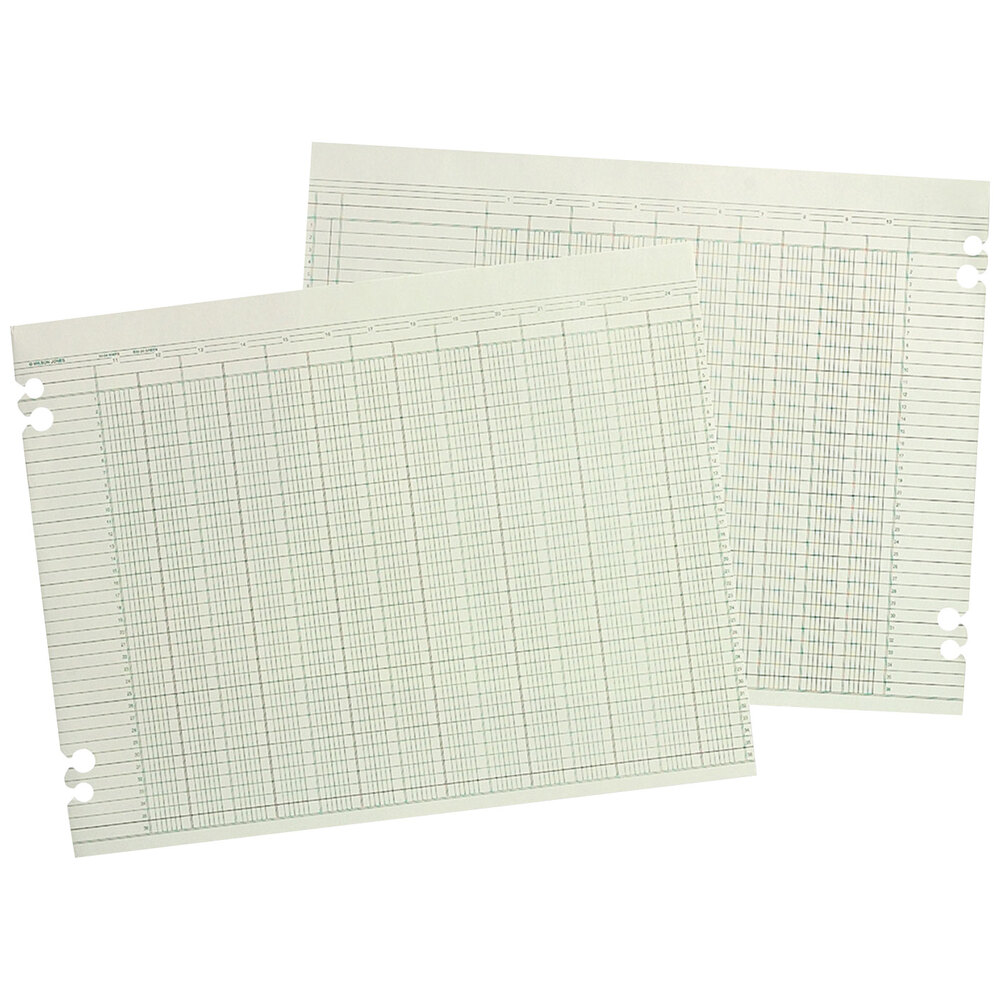Wilson Jones G5024 11" X 17" Green 24 Column Accounting Sheet - 100/Pack