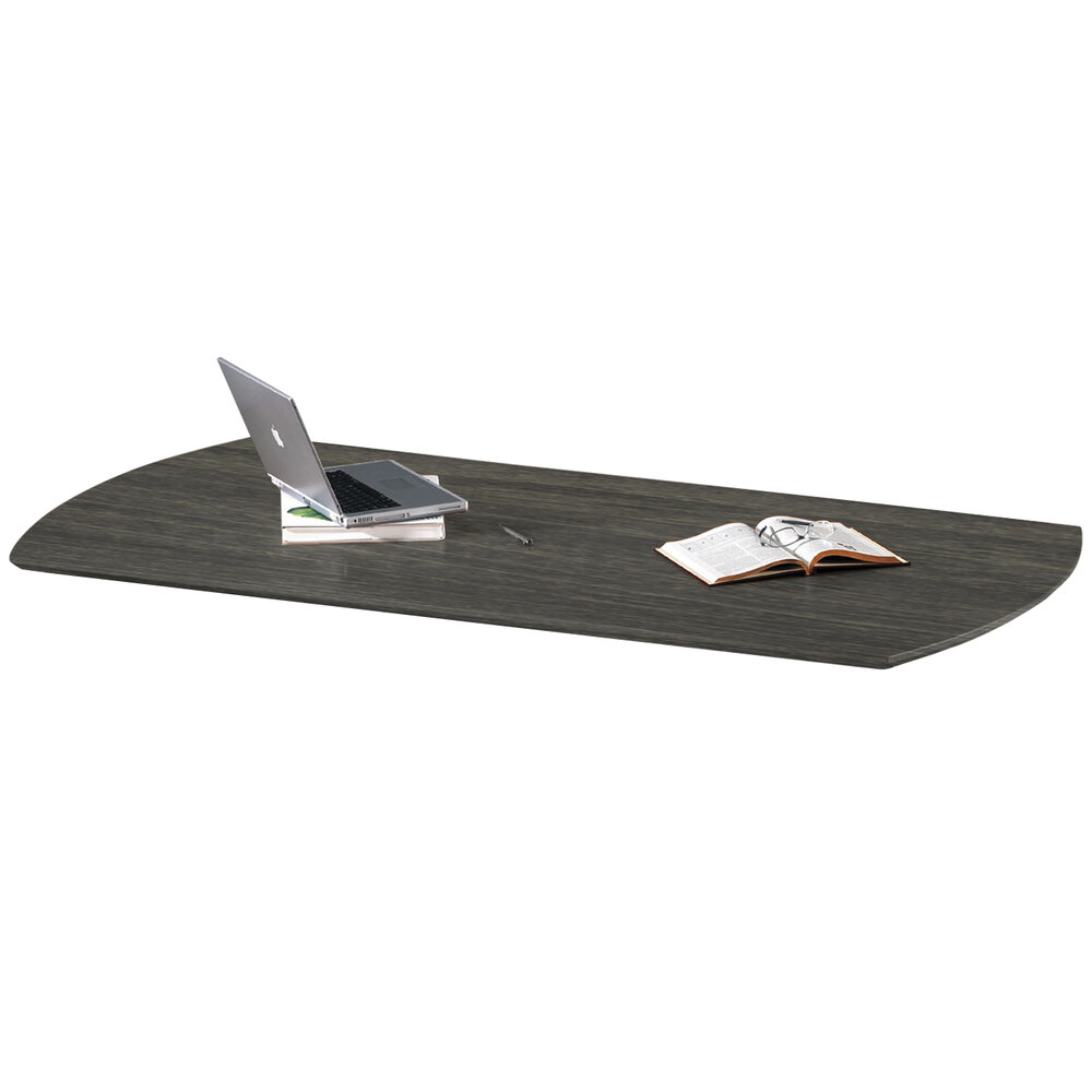 Safco MNDT72LGS Medina Gray Steel Laminate Curved Desk Top - 72" x 36"