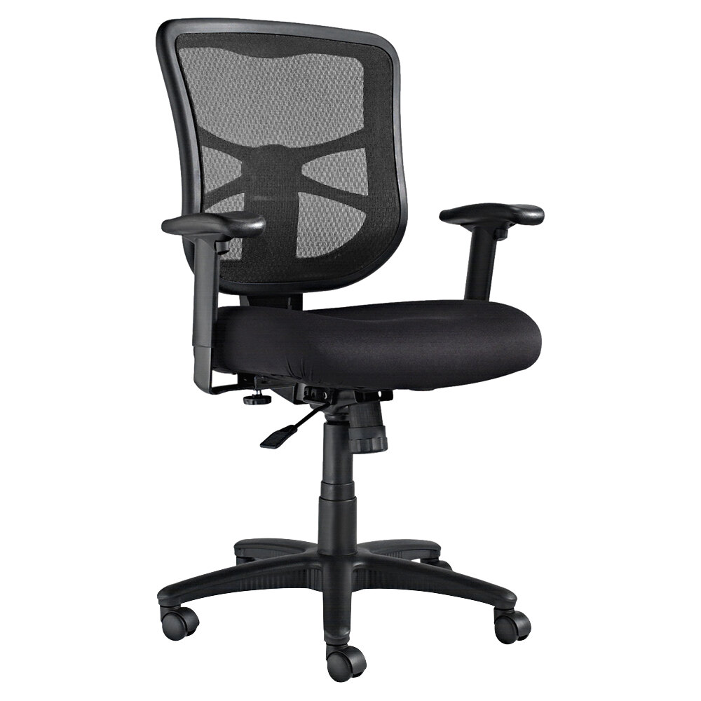 Alera ALEEL42BME10B Elusion Series Mid-Back Black Mesh Swivel / Tilt Chair