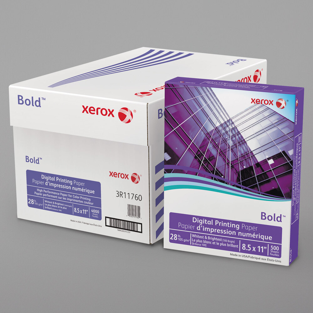 Xerox 3R11760 Bold Digital 8 1/2" x 11" White Ream of 28 lb. Multipurpose Ledger Paper - 500 Sheets