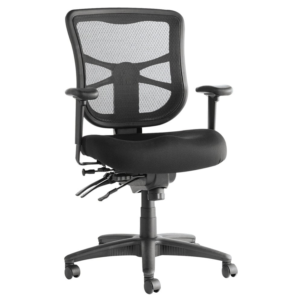 Alera ALEEL42ME10B Elusion Series Mid-Back Black Mesh Multifunction Swivel / Tilt Chair