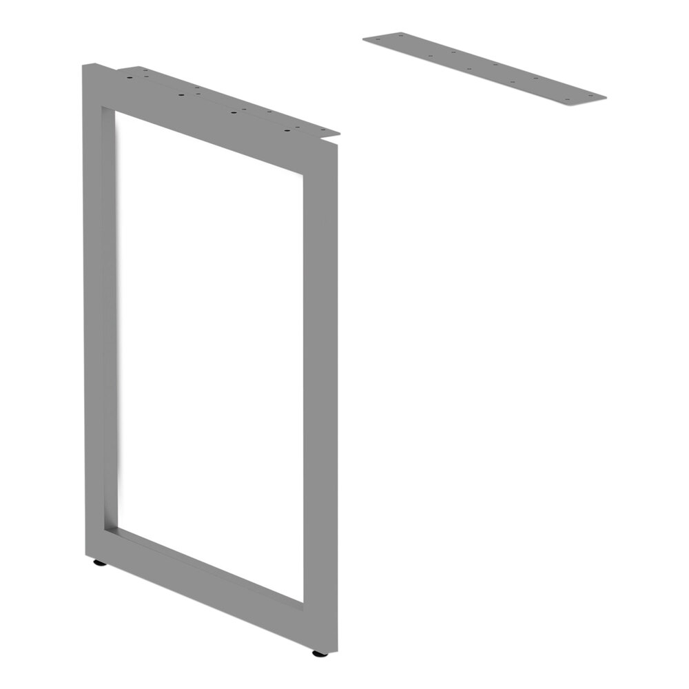 Alera ALELSRT24GR Open Office Desk Series Silver 23 5/8" x 28 1/2" O-Leg Adjustable Return Base