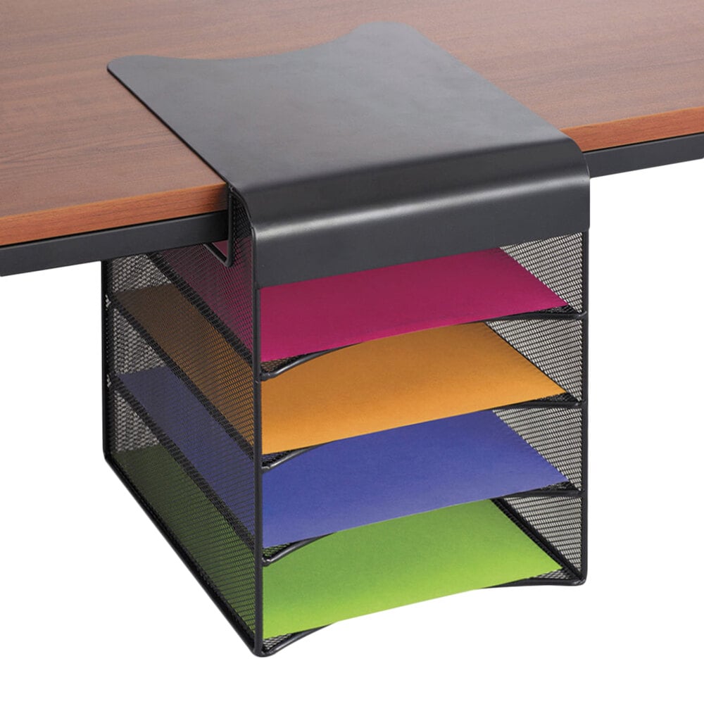 Safco 3242BL 12 1/3" x 12" x 10" Onyx Black Solid Top Horizontal Hanging Storage