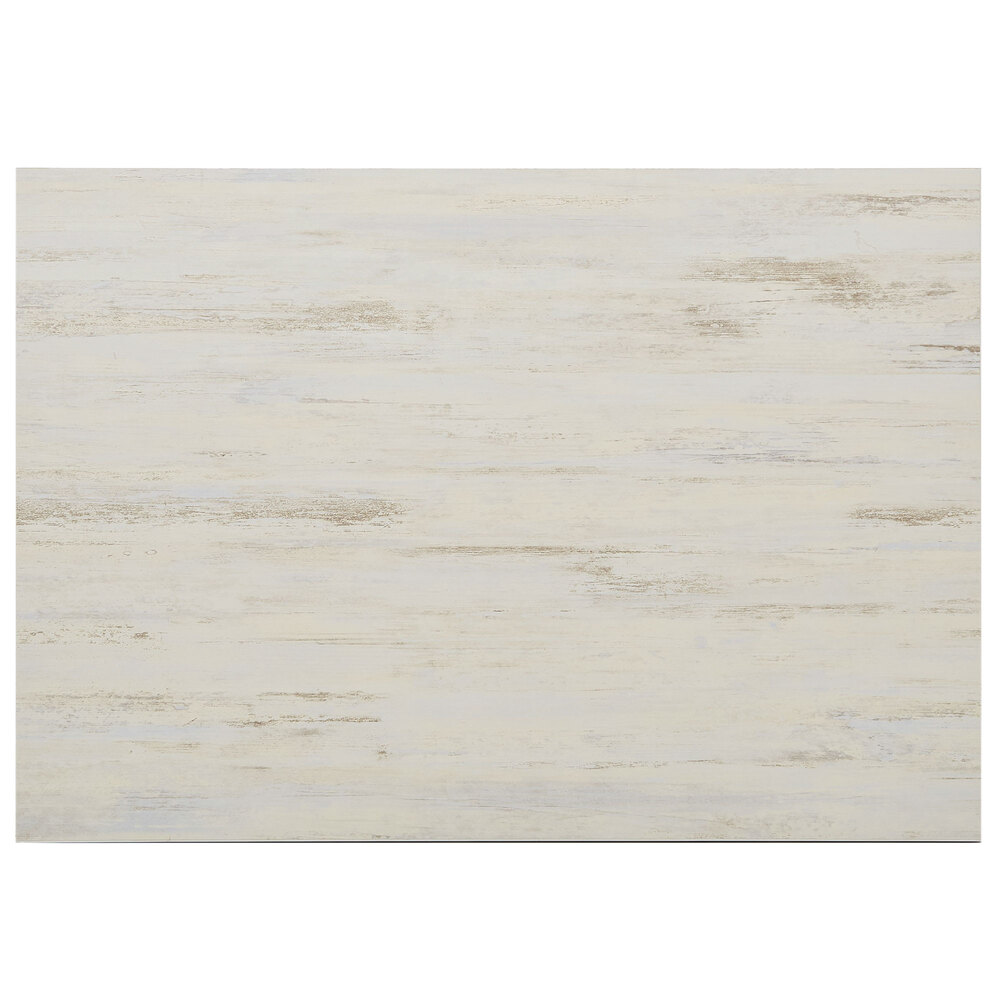BFM Seating Relic Antique Wash 30" x 42" Rectangular Melamine Table Top with Matching Edge
