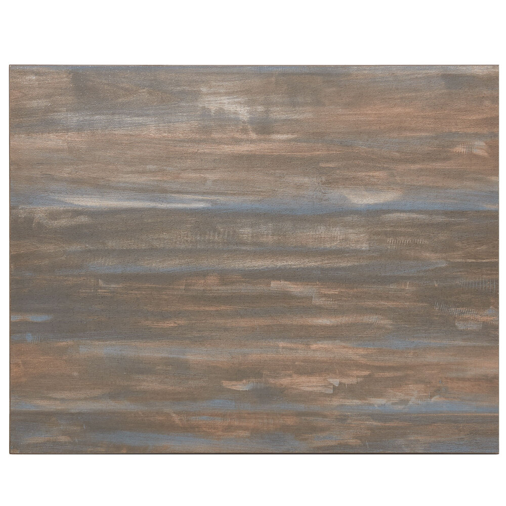 BFM Seating Relic Chestnut 24" x 30" Rectangular Melamine Table Top with Matching Edge