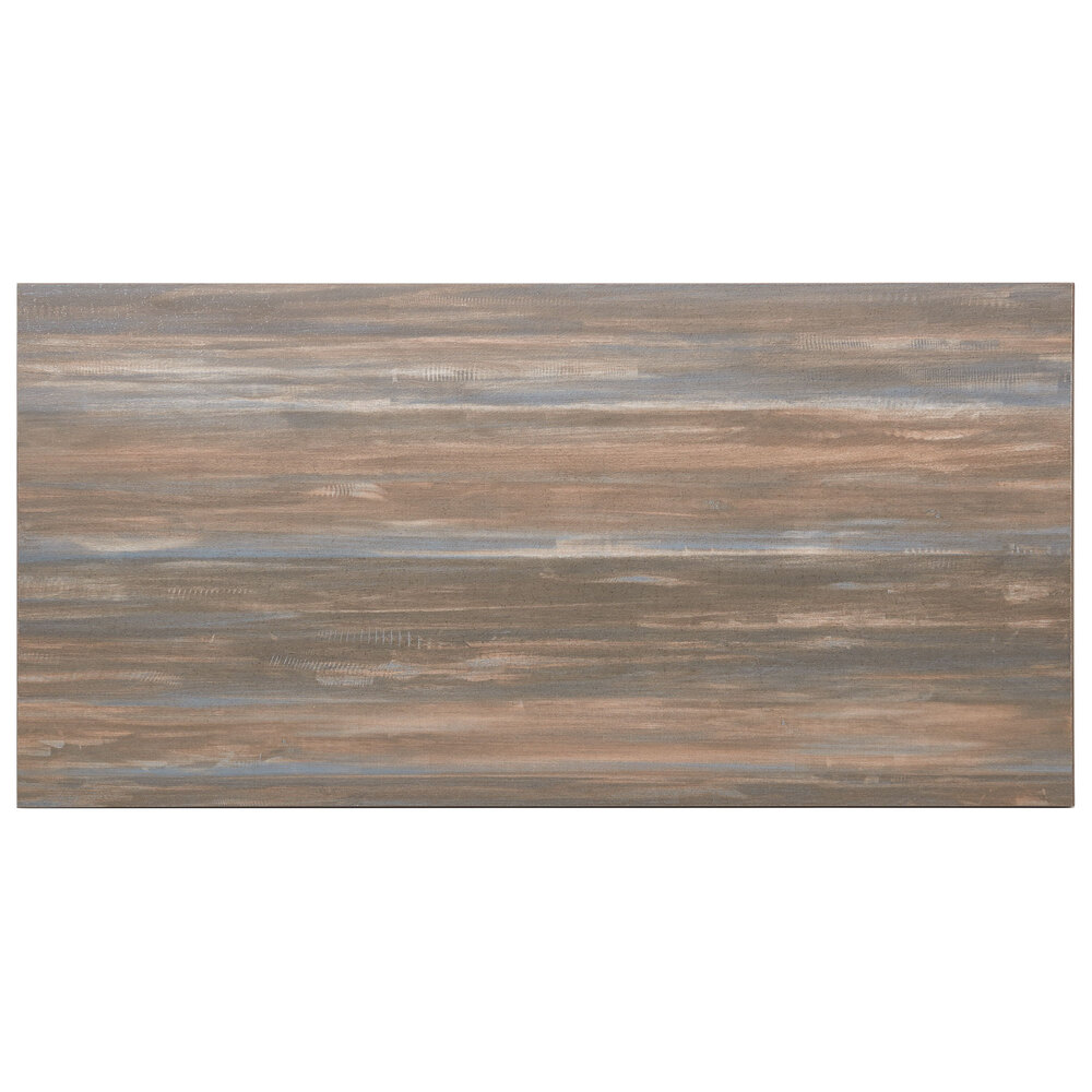 BFM Seating Relic Chestnut 30" x 60" Rectangular Melamine Table Top with Matching Edge