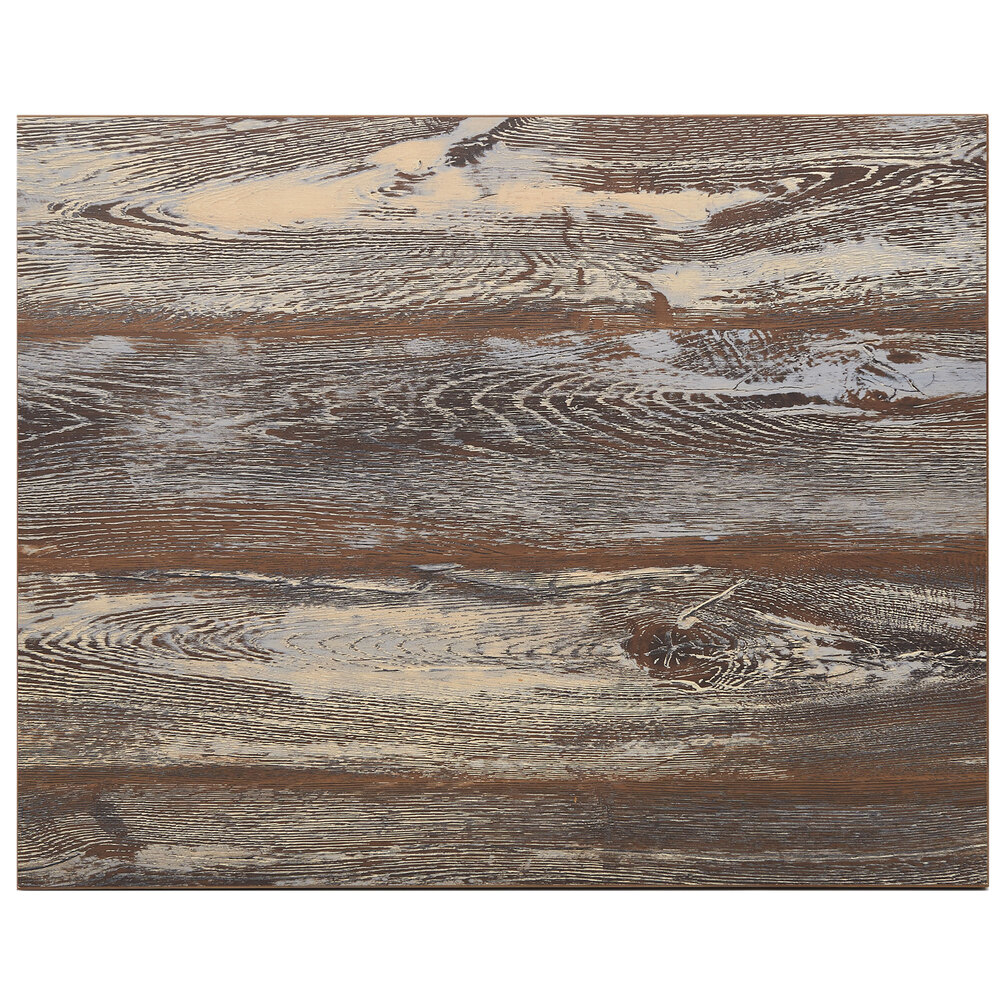 BFM Seating Relic Farm House 24" x 30" Rectangular Melamine Table Top with Matching Edge