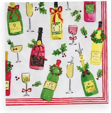 Caspari Paper Beverage Napkins, Tipsy And Toasty - 2 Packs (17680C)