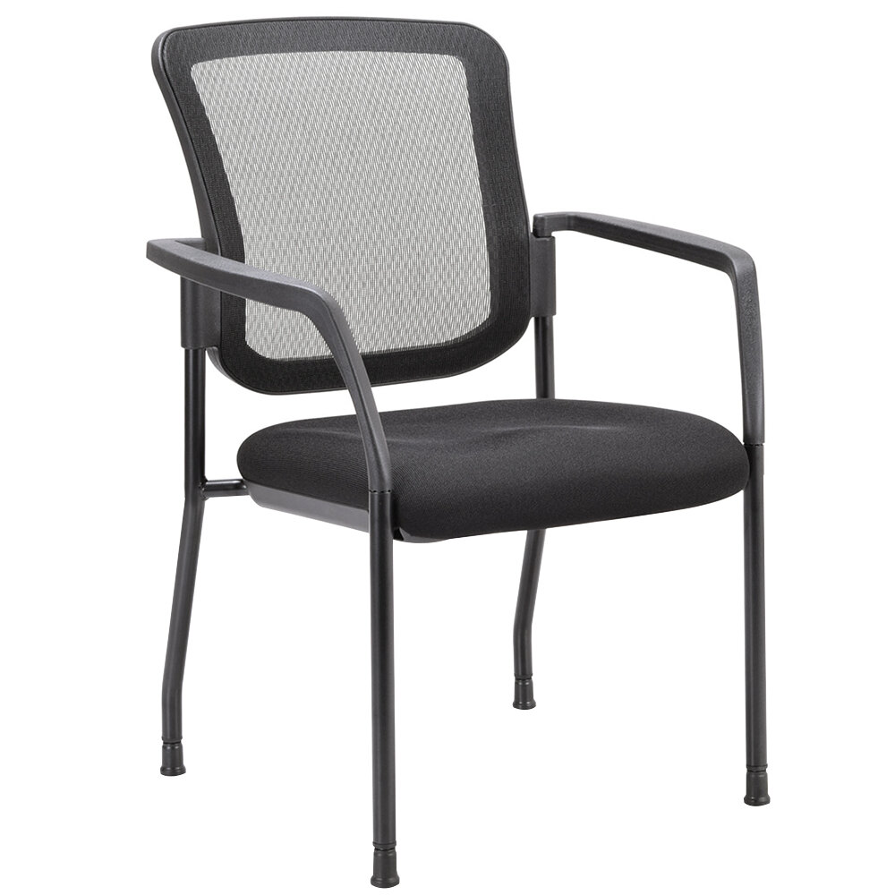 Alera ALEEL4314 Stackable Black Mesh Guest Chair