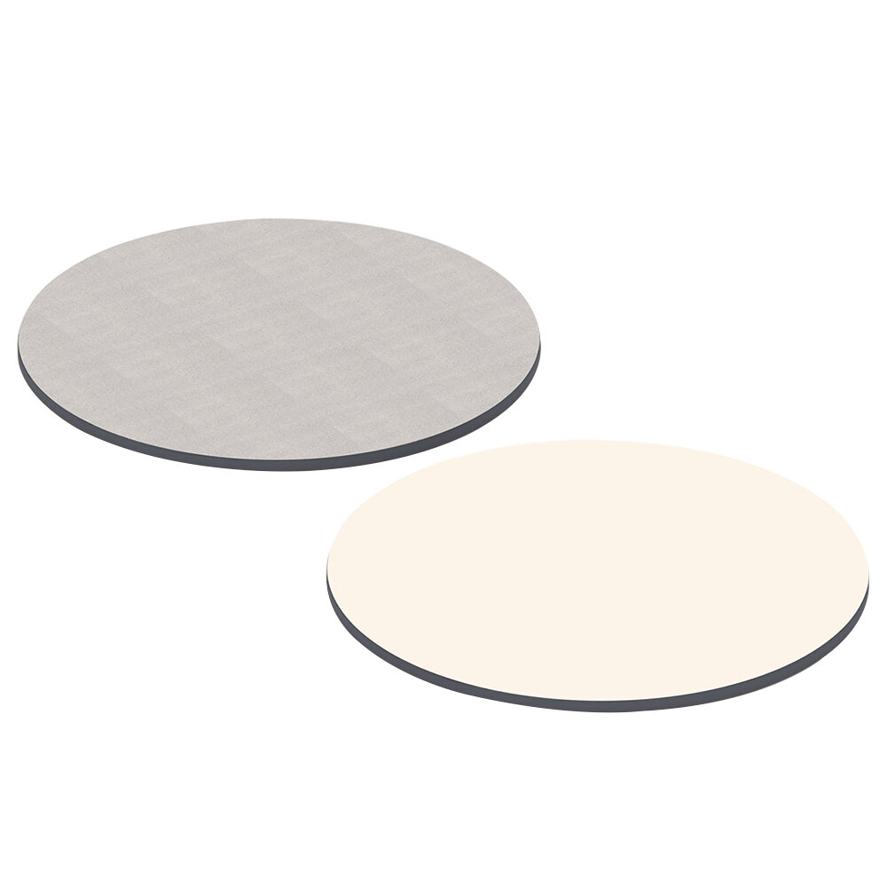 Alera ALETTRD36WG 36" White / Gray Round Reversible Laminate Table Top