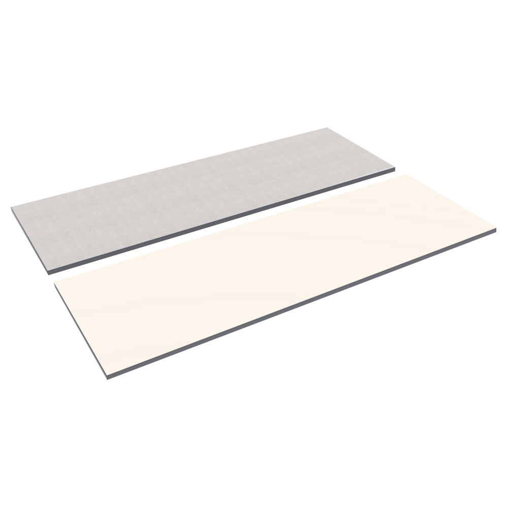 Alera ALETT7224WG 72" x 24" White / Gray Rectangular Reversible Laminate Table Top